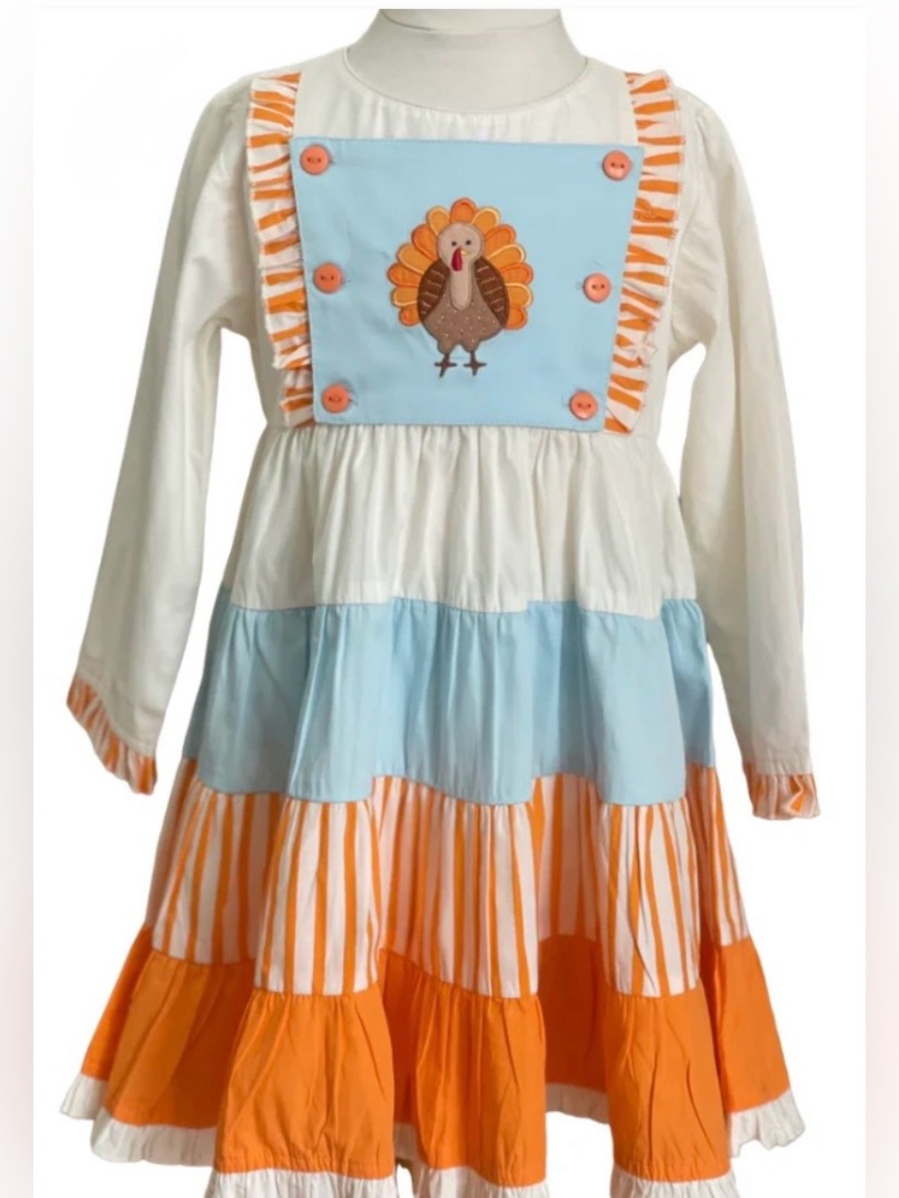 COTTON KIDS Tiered Turkey Dress - 3T